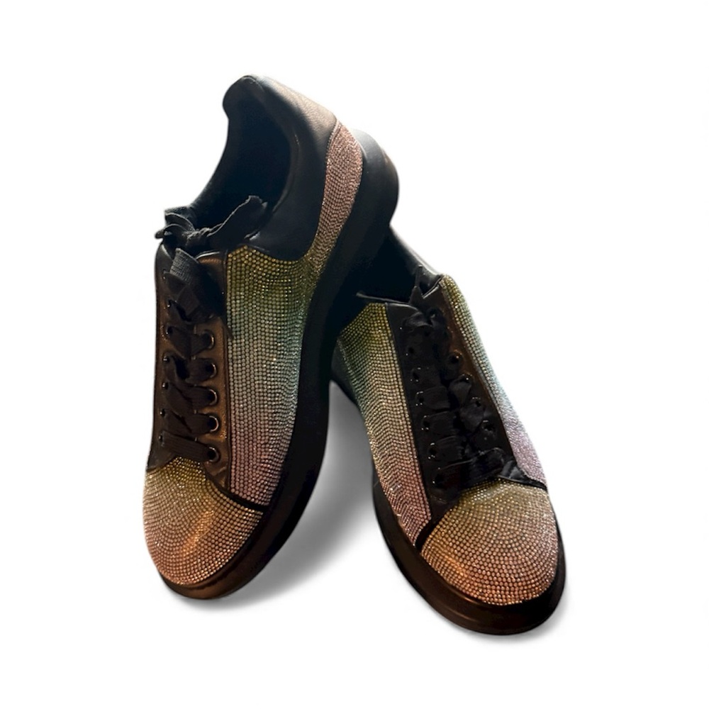 Steve Madden Black Sneakers with Glitter Accents